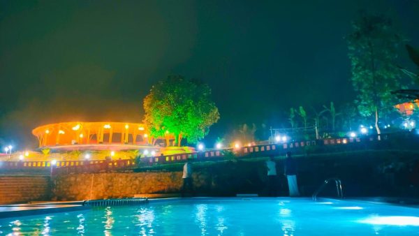 swimming pool night view