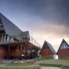 Valley view balcony 2-bed A-frame cottage in Vagamon-sunrise