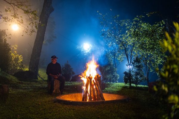 campfire at Poolside Villa Stay in Chathurangapara